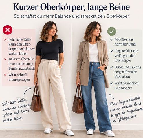 Kurzer Oberkörper, lange Beine